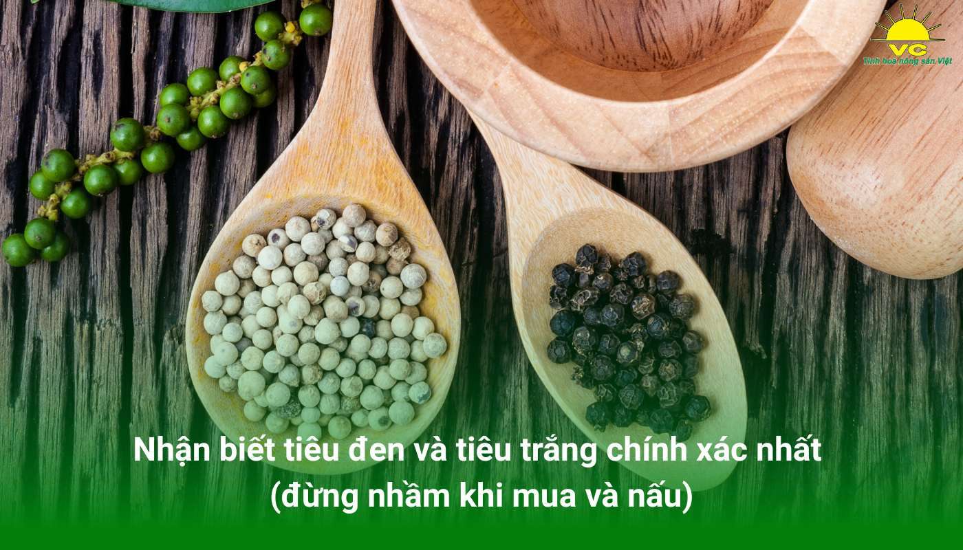 Nhận biết tiêu đen và tiêu trắng chính xác nhất (đừng nhầm khi mua và nấu)